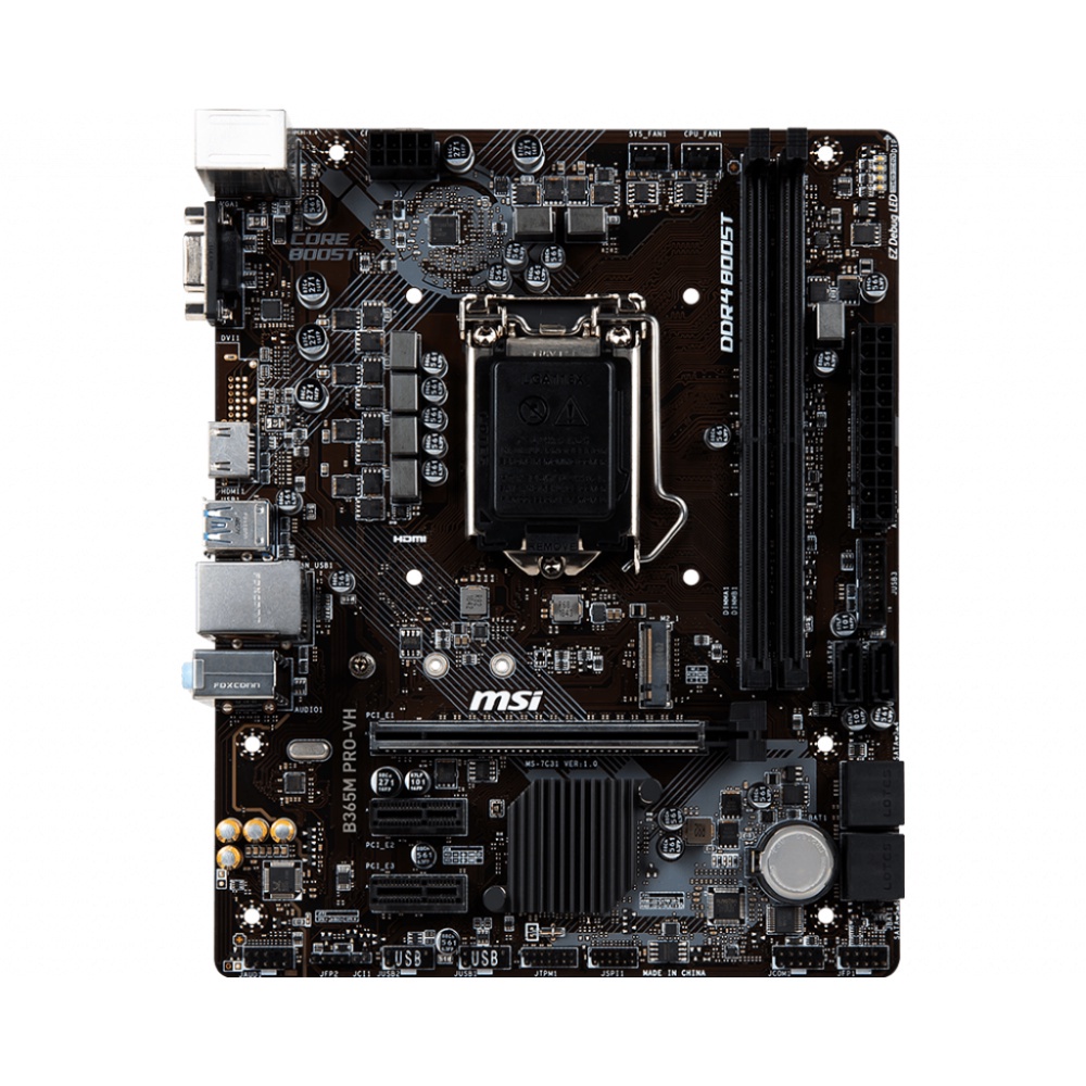 Bo mạch chủ MSI B365M PRO-VH 1151v2 Socket 1151,2 khe ram, m-ATX, Intel B365  bảo hành 3 năm hãng