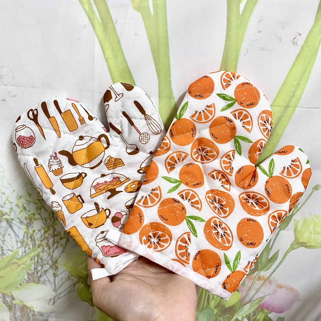 Găng tay VẢI HỌA TIẾT nhấc nồi 2 LỚP mềm mại chịu nhiệt tiện lợi 1 CHIẾC