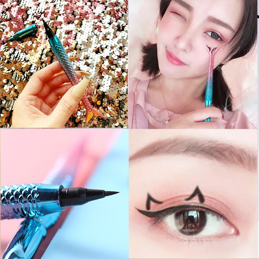 🦄 BÚT Kẻ Mắt TIÊN CÁ ĐUÔI CÁ nội địa cao cấp sang chảnh long lasting eyeliner lâu trôi bút dạ dễ kẻ sỉ tốt NGỰA BEAUTY