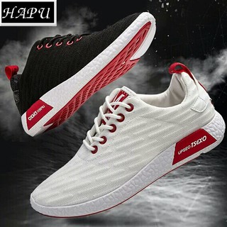 Giày sneaker nam chữ M, đế thơm - HAPU (đen, trắng)
