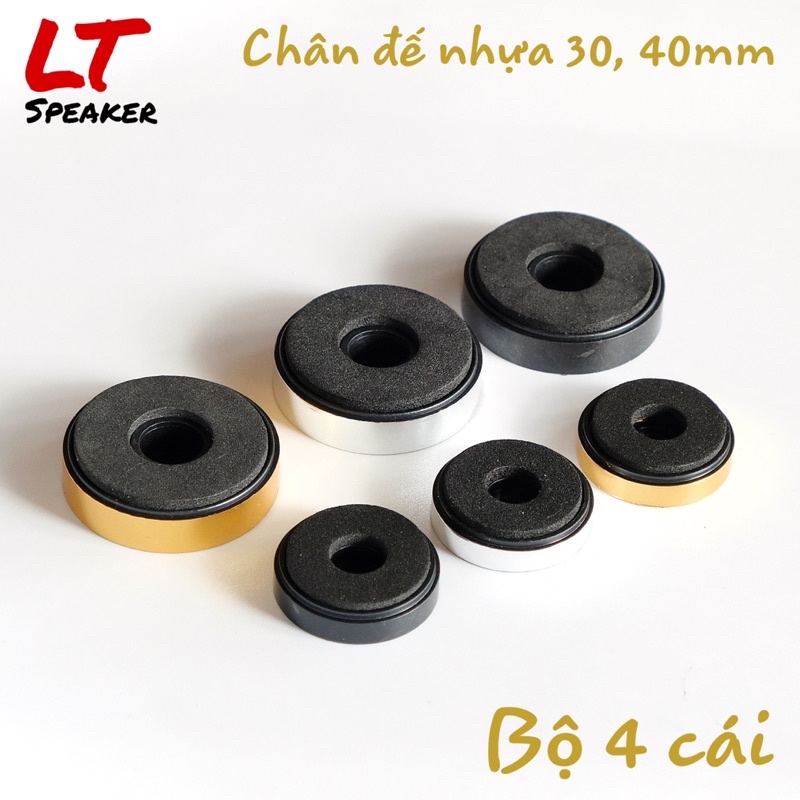 (Bộ 4 cái) Chân loa chân ampli 30mm x 8mm nhựa ABS