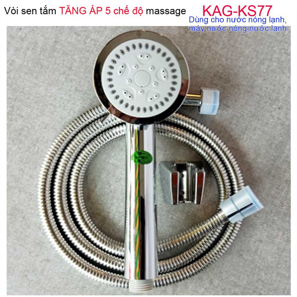 Vòi hoa sen tắm KAG-KS77A, Sales trọn bộ vòi hoa sen 1 tay sen+1 dây sen tắm vòi hoa sen tia nước mạnh sử dụng tốt