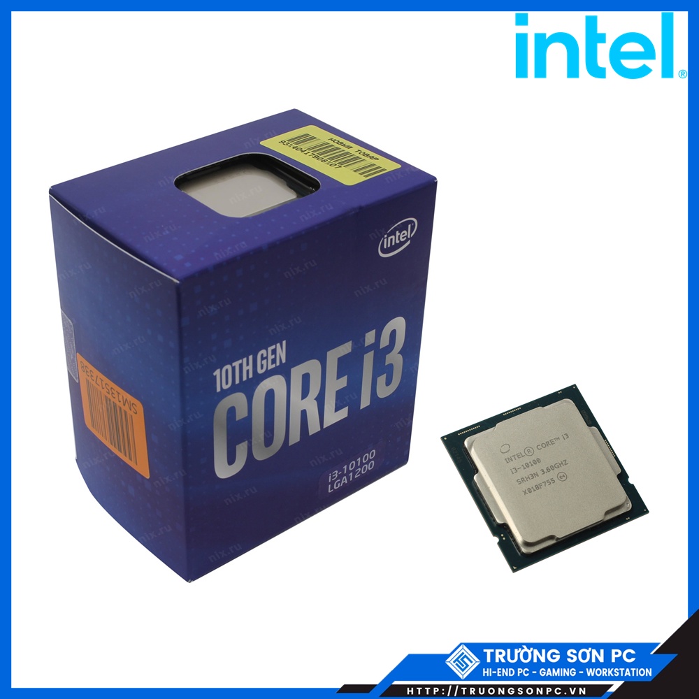 CPU Intel Core i3 10100 (3.6GHz Turbo up to 4.3Ghz, 4 Cores 8 Threads, 6MB Cache, 65W, Comet Lake) | Full Box Nhập Khẩu