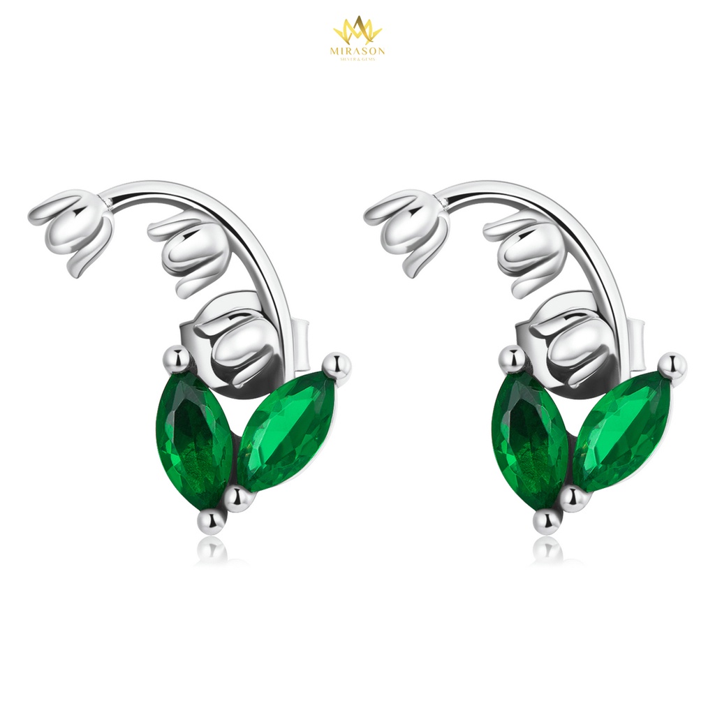 Khuyên Tai Bạc Nữ MIRASON Chú Ếch Ngộ Nghĩnh Nạm Đá -  Bông Tai Nữ Bạc 925 Cao Cấp