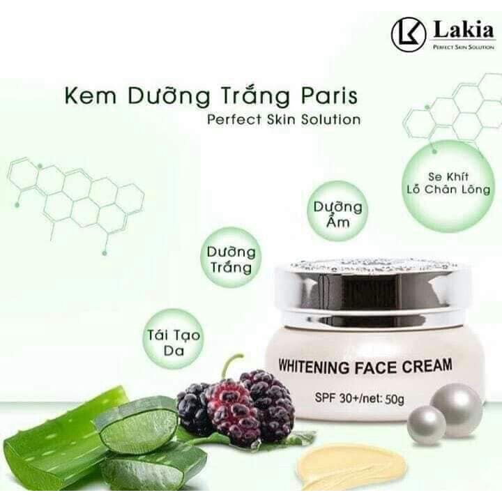 Kem Dưỡng Trắng Da Mặt Paris Whitening Face Cream Dưỡng Ẩm Da Cấp Nước Chuyên Sâu Chống Lão Hoá SPF30+ /30g | BigBuy360 - bigbuy360.vn