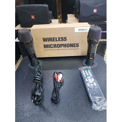 Loa kéo Karaoke Bluetooth Mobell MS9015: Bass 40, 3 loa, Thùng gỗ cao cấp, Có 2 Micro không dây đi kèm
