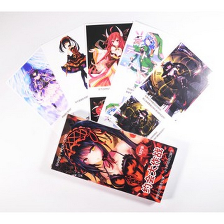 Postcard Date A Live mẫu 3 hộp có ảnh dán sticker lomo bưu thiếp