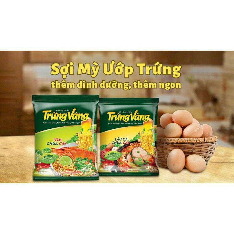 THÙNG MÌ TRỨNG VÀNG LẨU CÁ CHUA CAY ( 30 GÓI x 75GR)