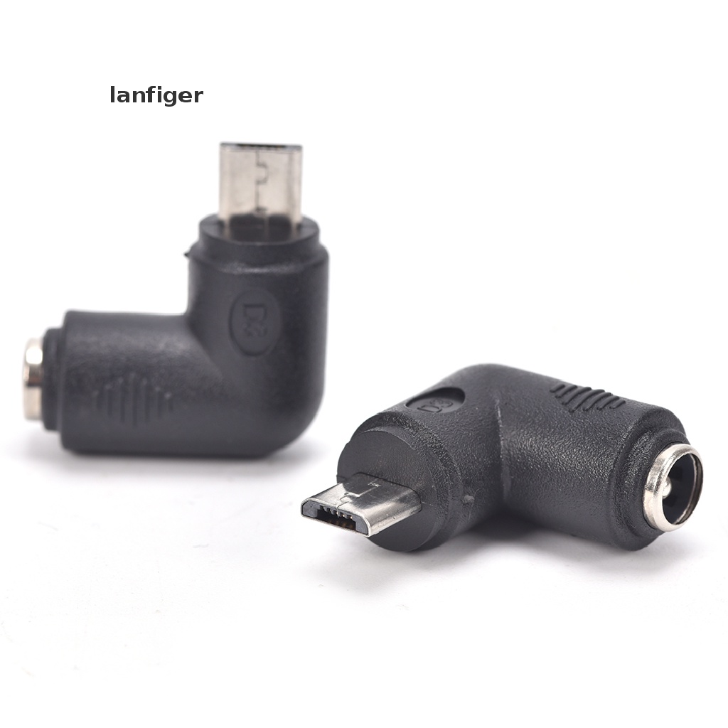 Set 2 Bộ Chuyển Đổi Nguồn Điện DC 5.5X2.1Mm Female Sang Micro USB 5 Pin Male Right