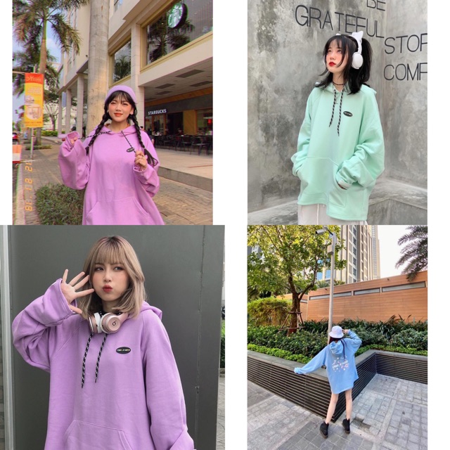 Áo Hoodie Nỉ 3 Màu Tím Xanh Da Trời Xanh Lá Cây Hot | BigBuy360 - bigbuy360.vn