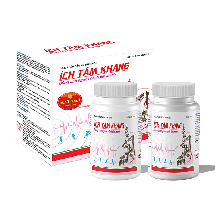 Com Bo 2 Lọ Ích Tâm Khang 90 Viên ×2 tặng 1 hôp - Giúp tăng cường sức khỏe tim mạch