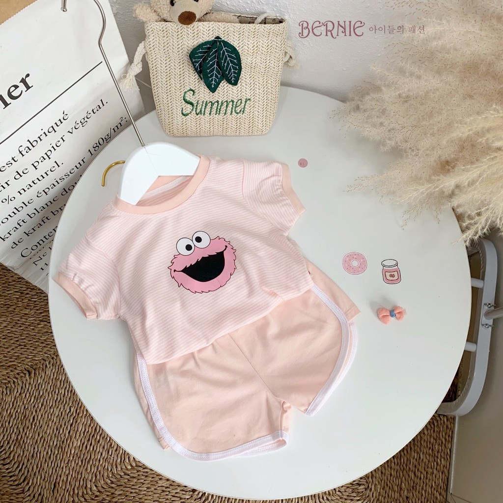 Bộ cotton cộc tay bé trai /bé gái mềm mịn thoáng mát thấm hút mồ hôi, set bộ bé trai sành điệu cho mùa hè