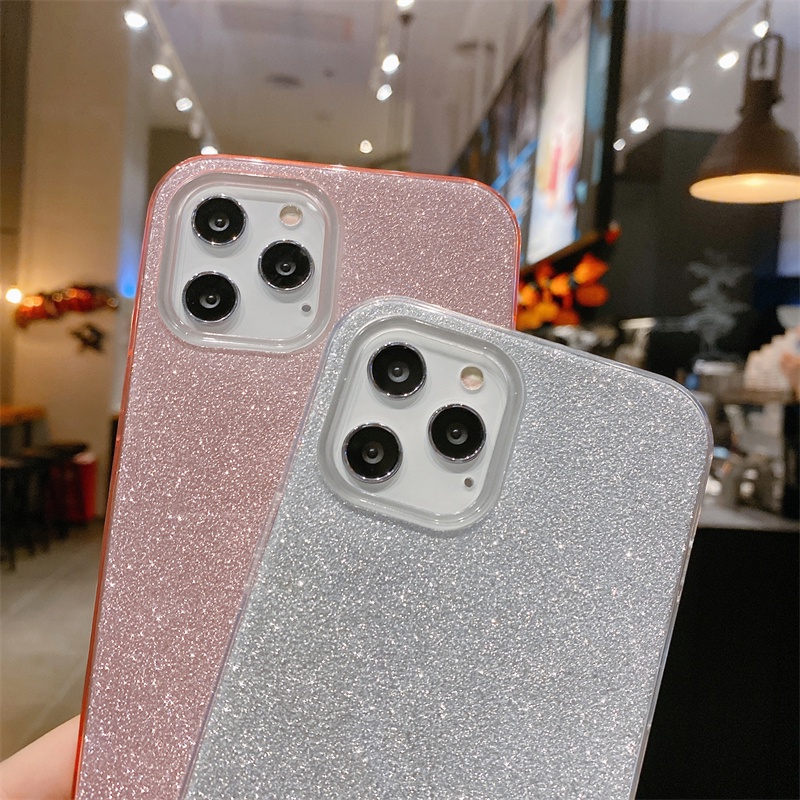 Ốp điện thoại TPU mềm màu gradient lấp lánh thích hợp cho Iphone 11 Pro Max 12 Pro Max X Xr Xs Max 7 8 Plus
