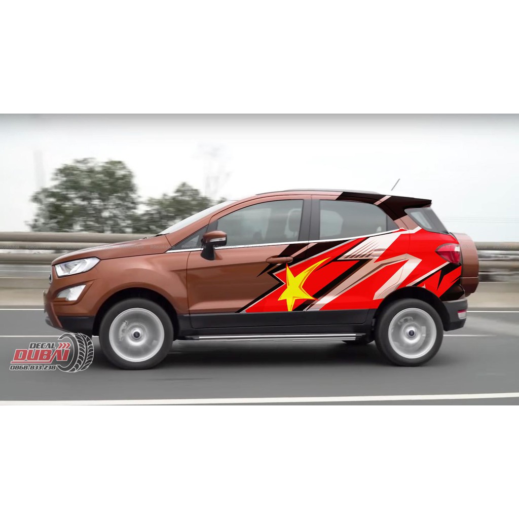 Tem Dán Xe Ford Ecosport Cờ Đỏ Sao Vàng