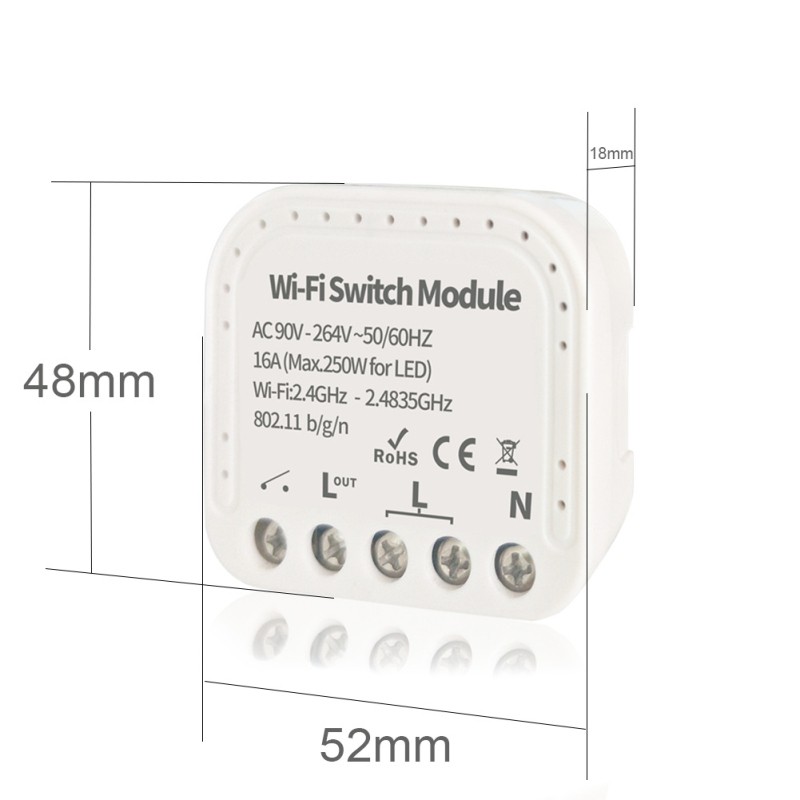 ‘NEW’ smart switch ewelink Hidden Smart Switch 1/2 Way 90-264V WiFi Switch Module wifi Circuit breaker Work With Alexa Google Home Smart Switch tuya [BLACKPINK]