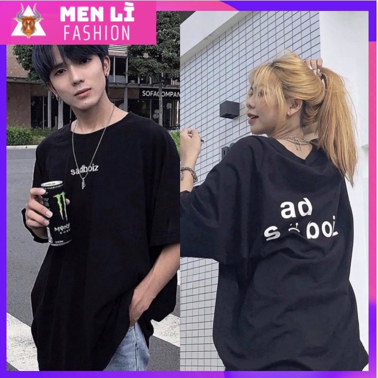 Áo Thun SADBOIZ SIGNATURE BLACK  Nam Nữ Unisex Form Rộng Tay Lỡ, AT115 trending xu hướng, Men Lì Fashion