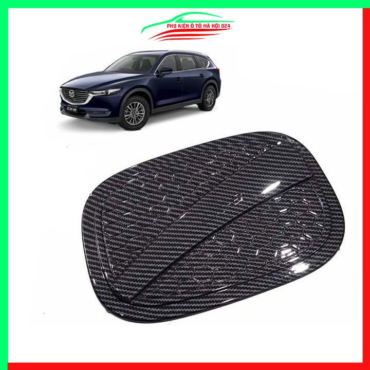 Ốp nắp xăng CX5, CX-5 2018-2023 vân cacbon bảo vệ chống trầy trang trí ô tô