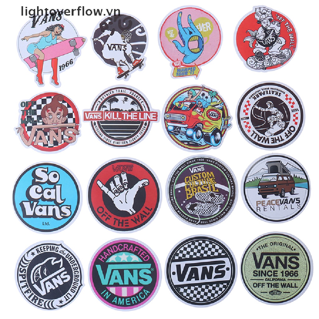 VANS Set 100 Miếng Dán Trang Trí Ván Trượt / Laptop / Xe Đạp / Xe Hơi Họa Tiết Graffiti Độc Đáo