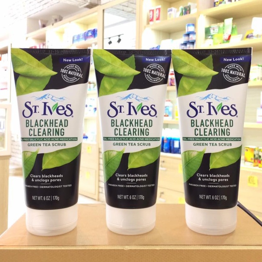 Sữa rửa mặt ST.Ives Blackhead Clearing Green Tea Scrub (TRÀ XANH)