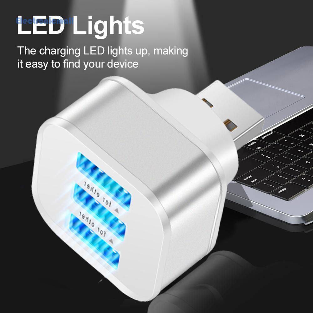 Bộ Chia 3 Cổng Usb 2.0 Kiêm Sạc Điện Thoại Có Đèn LED Báo Hiệu