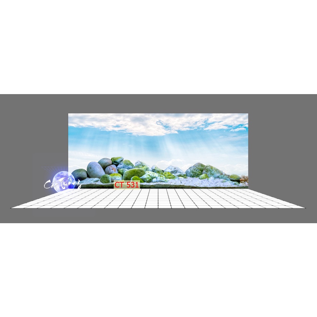 tranh 3d. tranh dán bể cá thủy sinh, bể cá rồng (tranh lưng)