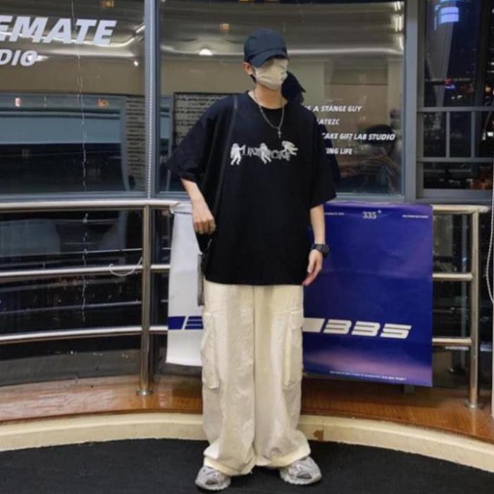 Áo thun nam nữ unisex tay lỡ AD67, áo phông tay lỡ unisex form rộng oversize streetwear PHG