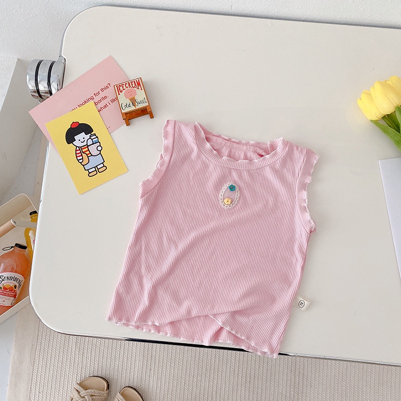 Áo Khoác Mỏng Mùa Hè Tay Gỗ In Họa Tiết Hoa Phong Cách Hàn Quốc Cho Bé Gái
