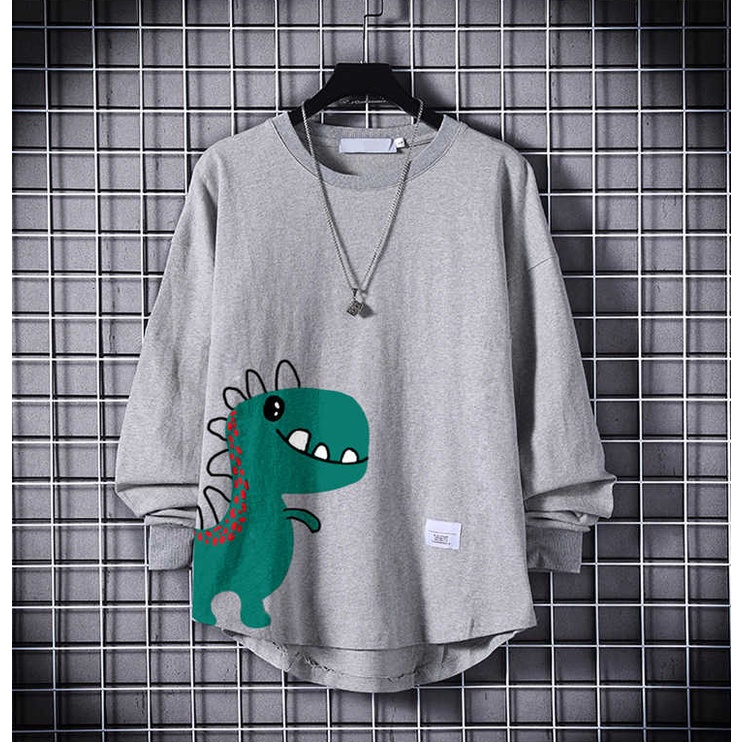 Áo Thun Nam Dài Tay Cổ Tròn In Họa Tiết Khủng Long Phong Cách Trẻ Trung Thời Trang Zenko TOP NAM 1000125 | BigBuy360 - bigbuy360.vn
