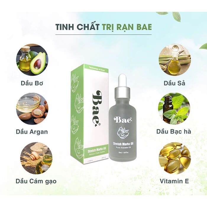 TINH DẦU trịrạn da sau sinh Cho bà bầu Bae 50ml – Mờ Thâm Rạn