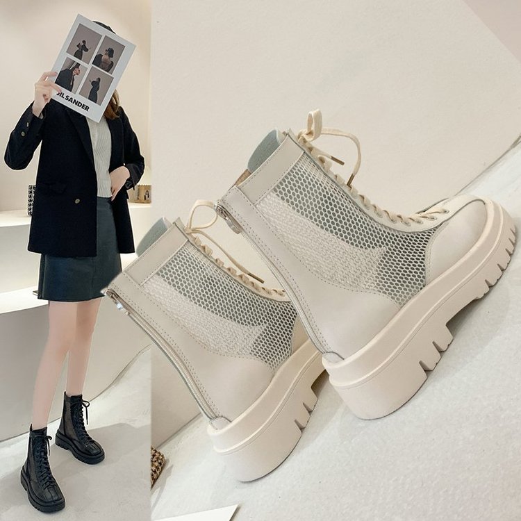 women shoes ankle mesh boots shoes thick buttom boots