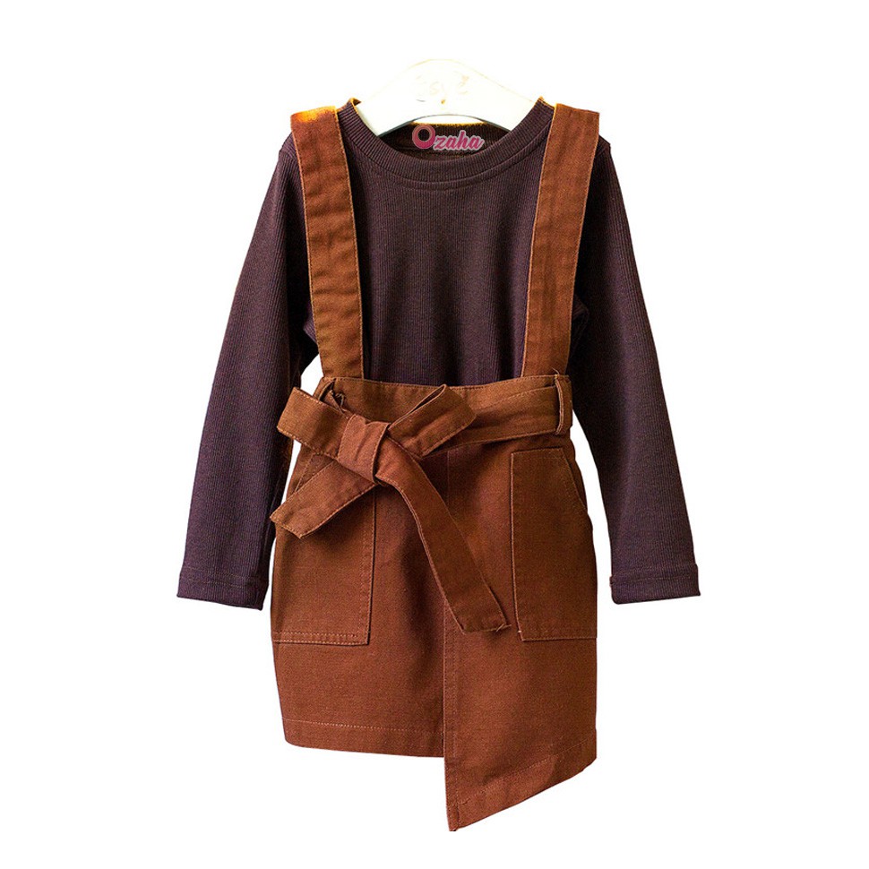 [THANH LÝ] còn size 24-27kg-Sét Áo Và Yếm Nâu Kaki Form Chuẩn Thiết Kế Cực Sang