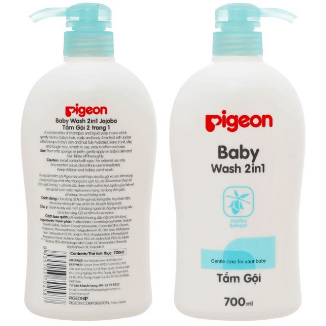 [CHÍNH HÃNG] Sữa Tắm Gội body Cho Bé Pigeon Baby Wash 2in1 700ml ( NT )