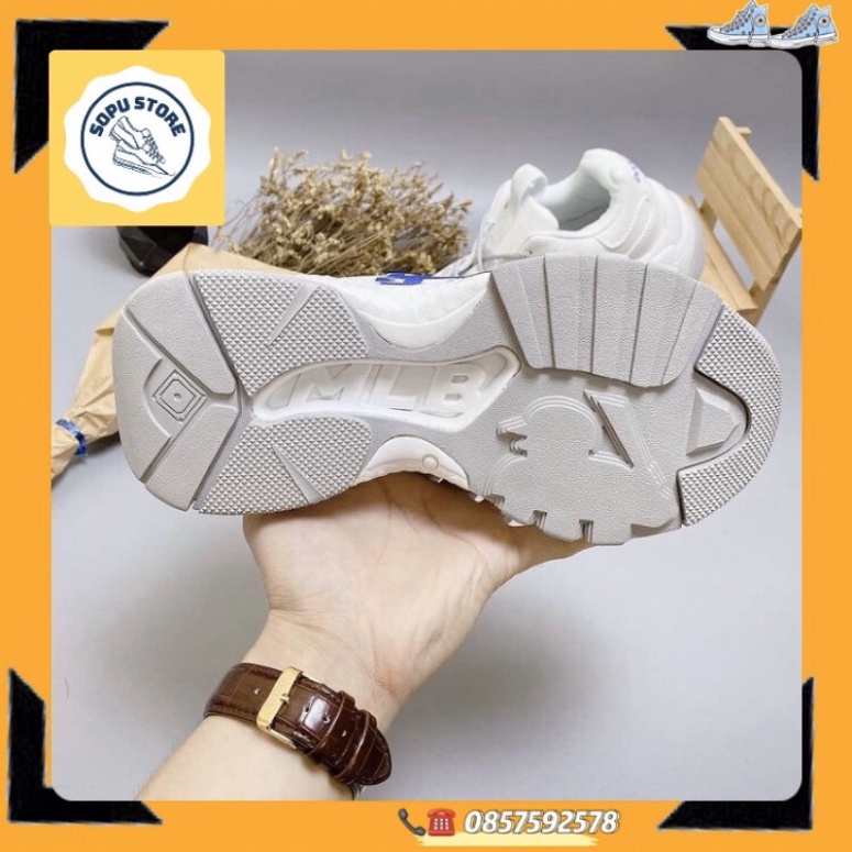 [FREE SHIP] Giày sneakers la đẹp trắng chữ xanh, đế cao [Hỗ trợ đổi trả]