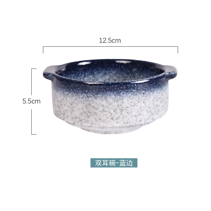 Bát Gốm Hai Tay Cầm Phong Cách Retro Nhật Bản Sáng Tạo