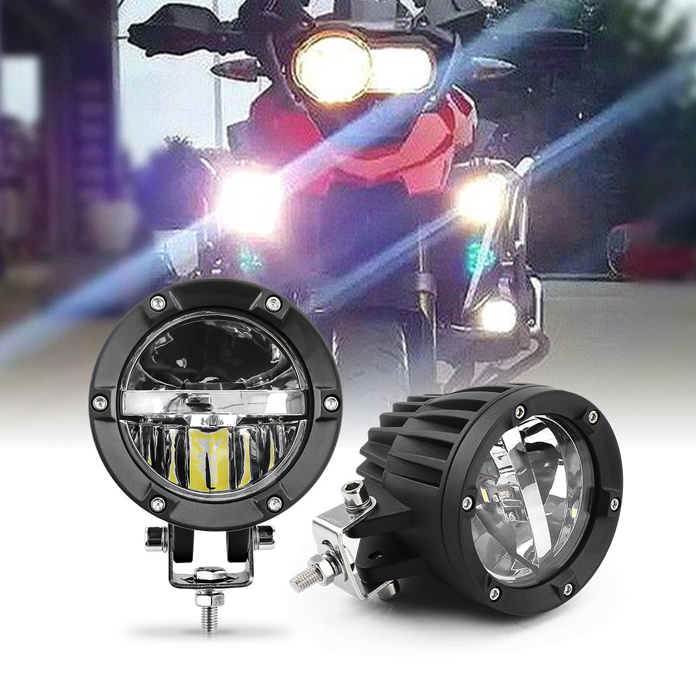 UNI-SHINE Đèn pha LED 4 inch 100W Siêu sáng Kết hợp Hi / Lo 6000K 3000K Đèn pha xe máy Đèn sương mù Xe tải Đường bộ SUV Thuyền ATV Lũ lụt Màu vàng trắng