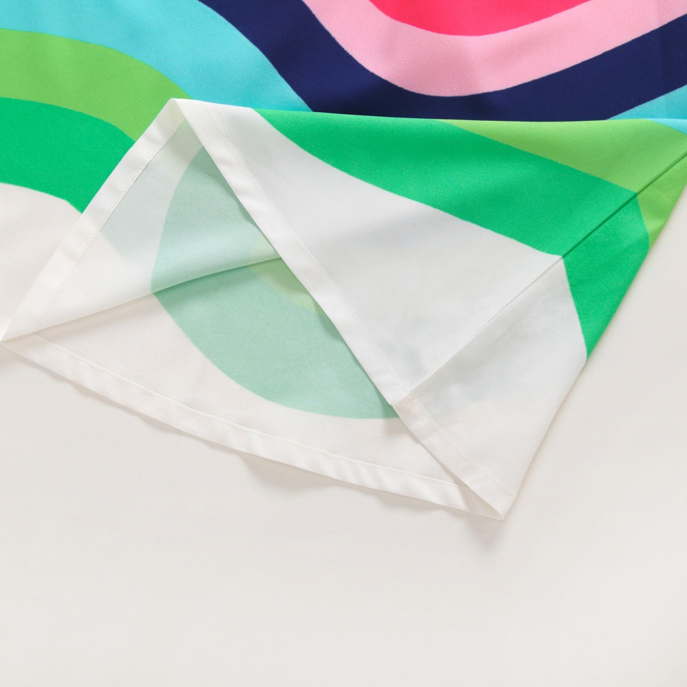 Đầm Không Tay Họa Tiết Cầu Vồng Phong Cách Boho Dành Cho Bé Gái