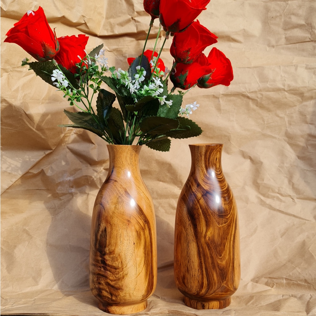 Bình hoa decor , bình cắm hoa , bình hoa gỗ gụ ta tự nhiên trang trí nhà cửa phòng khách