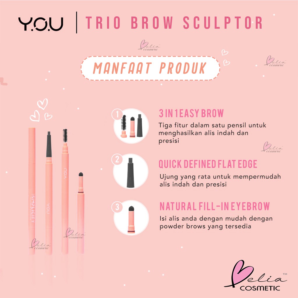 (hàng Mới Về) Bút Kẻ Lông Mày Đơn Giản 0.16 Gr + 0.45 Gr | Y.o.u | BigBuy360 - bigbuy360.vn