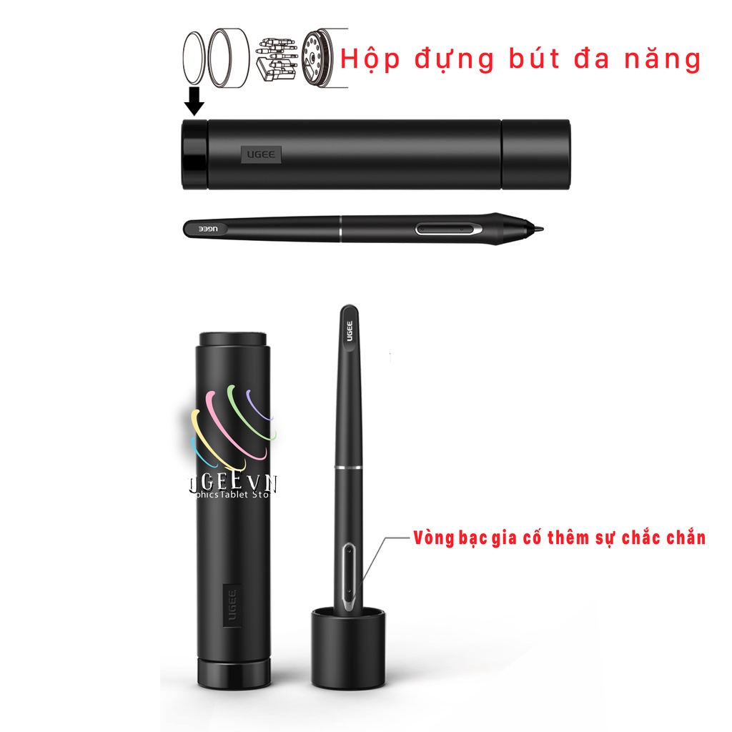 Bảng Vẽ Điện Tử Ugee EX12 -10x6inch Wireless Lực Nhấn 8192 Nút Xoay Dial