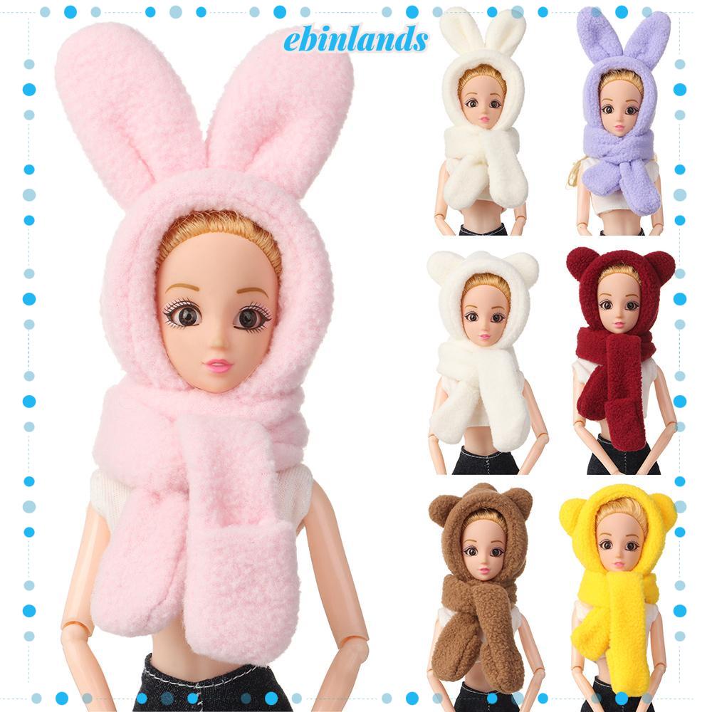 Mũ len dệt kim hình động vật hoạt hình 30cm cho búp bê 1/12 Bjd 1/6