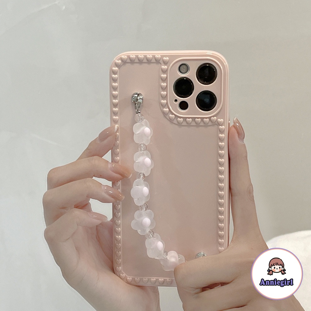 Ốp điện thoại TPU mềm chống sốc hình hoa có dây đeo cho IPhone 12 11 Pro Max XR Xs Max 8 7 Plus