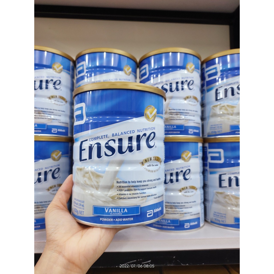 Sữa Ensure Úc nguồn dinh dưỡng đặc biệt cho người lớn tuổi hộp 850g