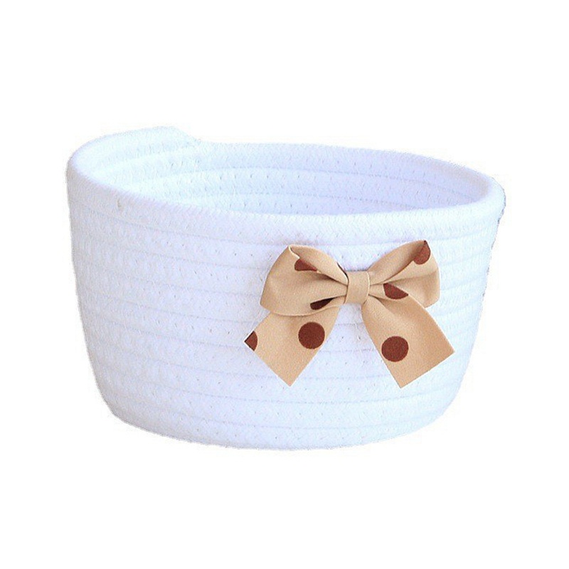 Giỏ Đựng Đồ Bằng Dây Cotton Bện Thủ Công Phong Cách Bắc Âu Đơn Giản Sắp Xếp Gọn Gàng Cho Nhà Tắm