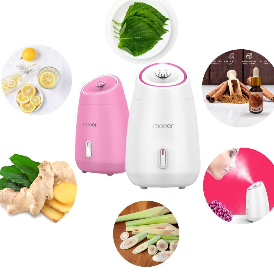 Máy Xông Mặt Thảo Dược Đa Năng Maoer Xông Mặt Mũi Họng Thải Độc Tố Ngừa Vi Khuẩn Cấp Ẩm Hỗ Trợ Da Mịn Màng Căng Bóng