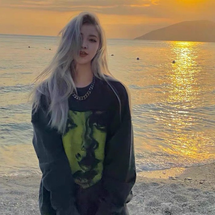 Áo sweater cổ tròn dáng rộng phong cách hip hop trẻ trung cho cặp đôi