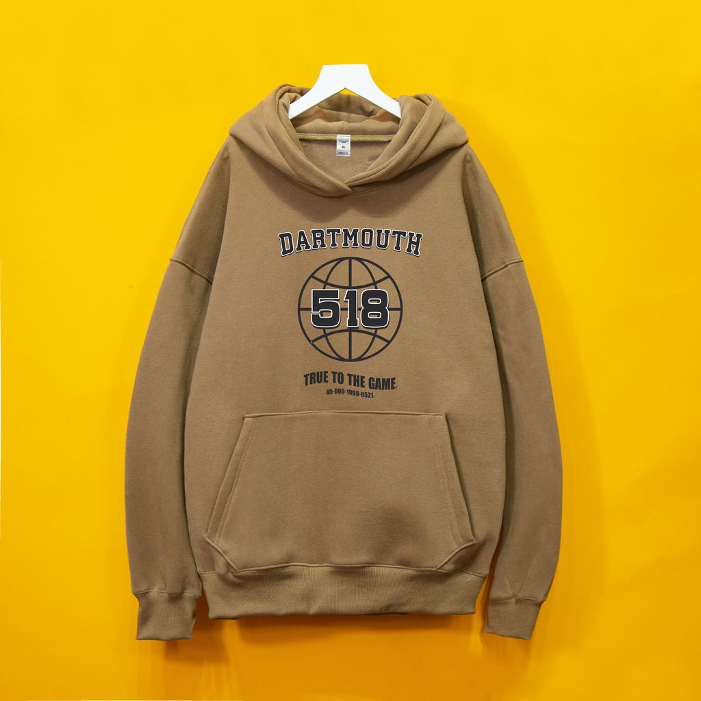 Áo nỉ Hoodie DARTMOUTH 518 Hogoto shop, áo nỉ bông cotton unisex nam nữ form rộng oversize chất liệu Cotton