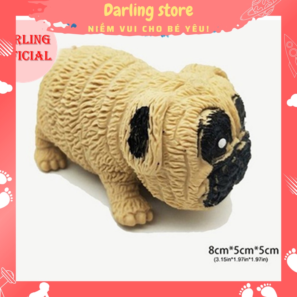 Đồ chơi giảm stress hình chó Pug, đồ chơi bóp tay silicon giảm căng thẳng hiệu quả Darling Store