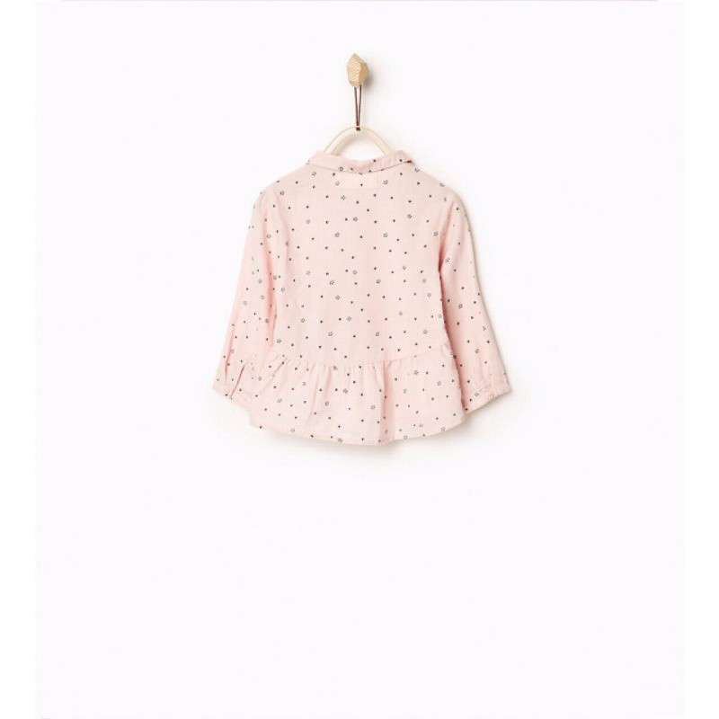 Áo sơmi Zara hoạ tiết sao Hồng cho bé gái siêu đẹp