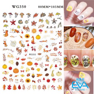 Decal Dán Móng Tay 3D Nail Sticker Hoạ Tiết Lá Mùa Thu Autumn Leaves WG350