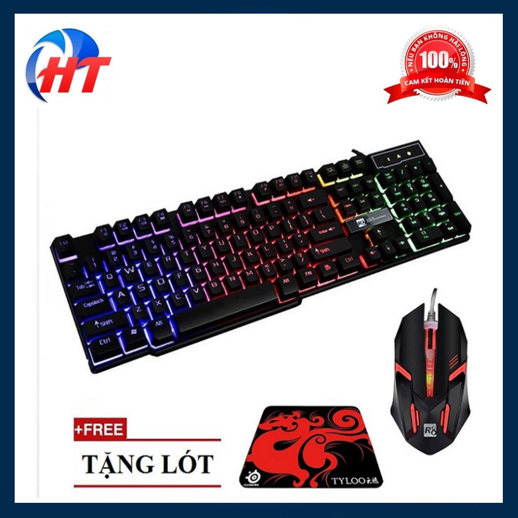 Bàn phím Chuôt Chơi Game R8 1822 - 1602 Led Màu Chính hãng + Tặng Lót Tyloo